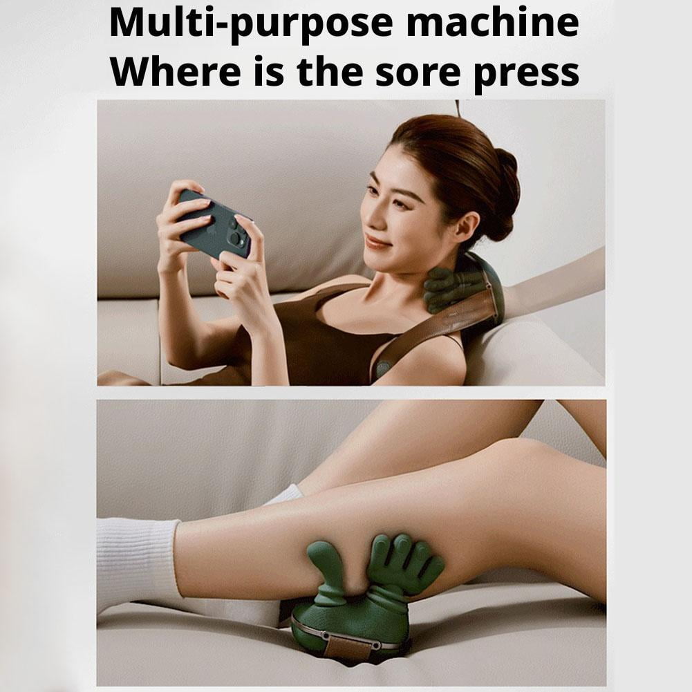 & Shoulder Massager with Heat Portable Electric Shiatsu Device with Simulated Hand Kneading - Image 3