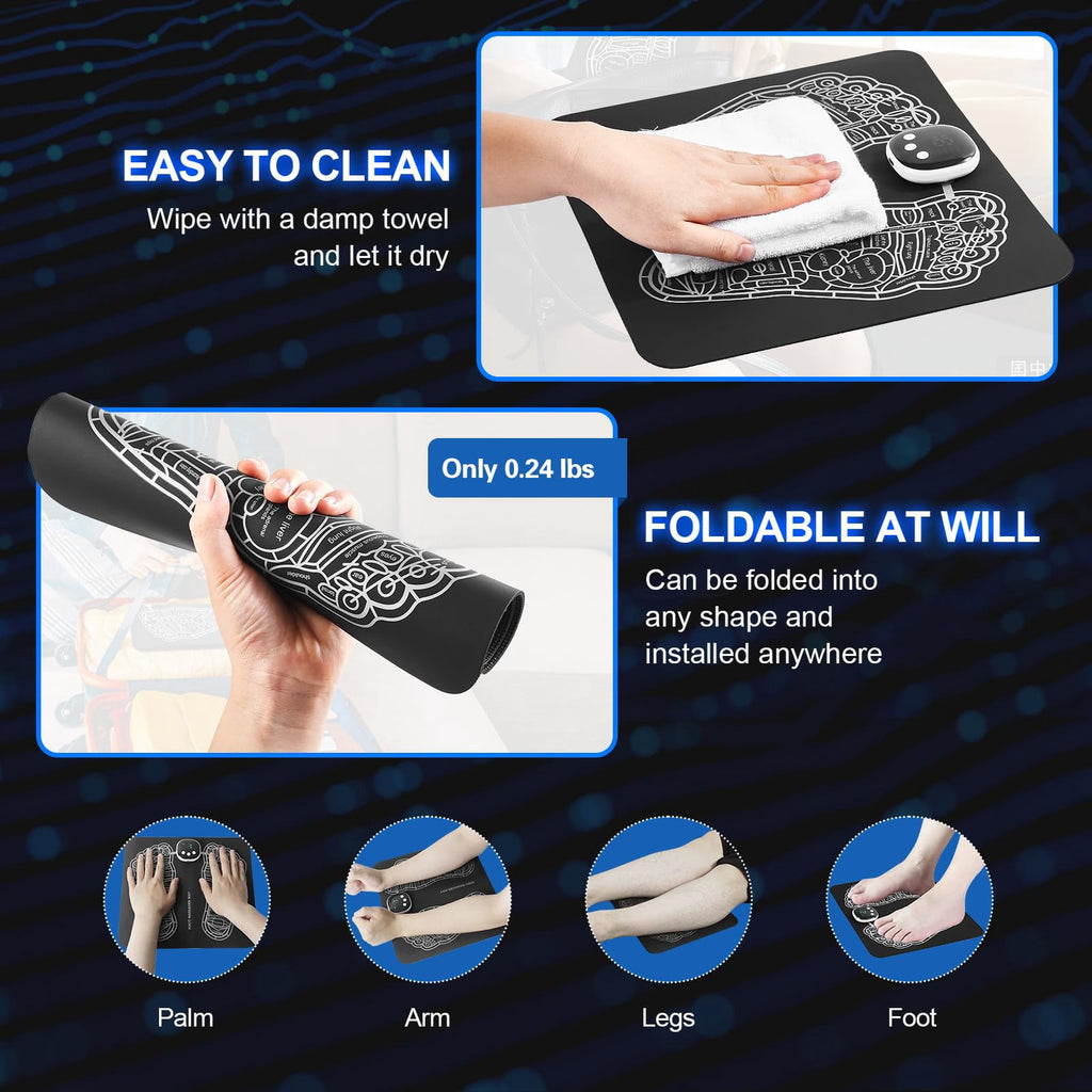 Mat - Pad for Pain Plantar Relief, Muscle Relaxation, Foldable Legs & Feet Pad with 8 Modes - Image 3