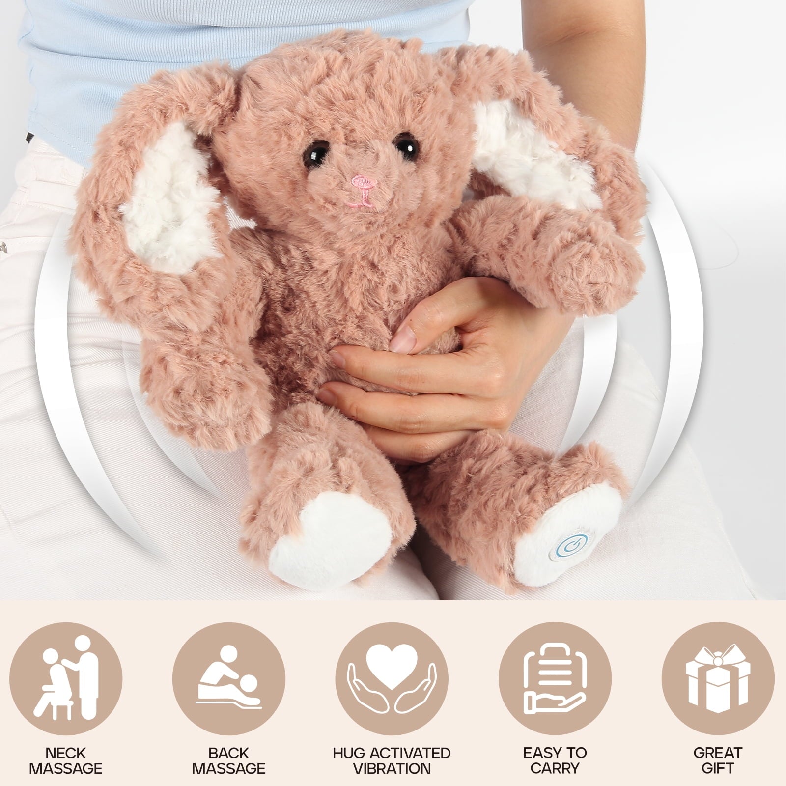 Bunny Huggable Massager with Vibration, Rabbit Vibrating Massager for Neck Back, Relaxing, Animal Electric Massager, ... - Image 4