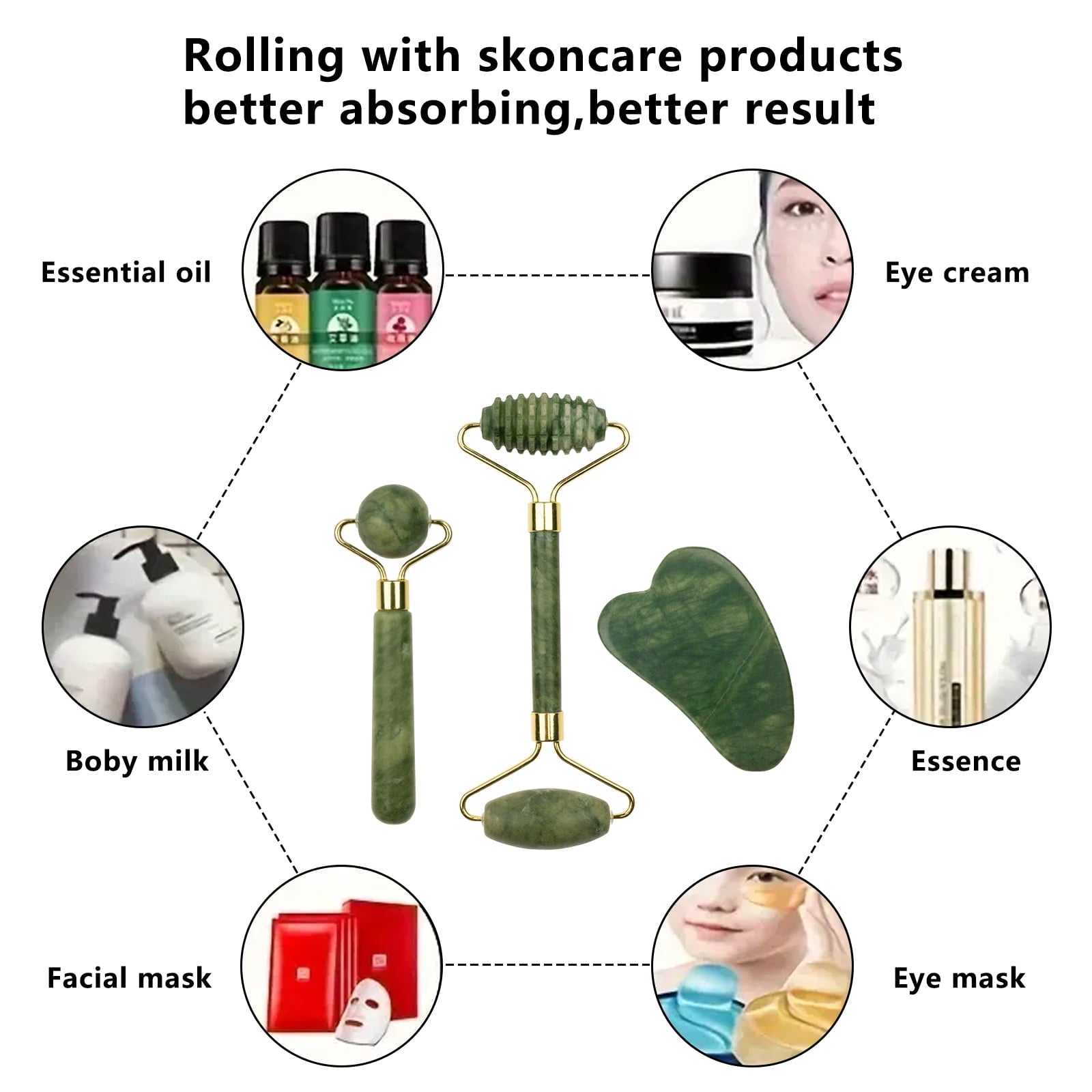 Facial Tools Set of 3 - Large Bian Stone for Face & Body Massage - Glowing Massage Tool & Body Set for Daily Skincare... - Image 5