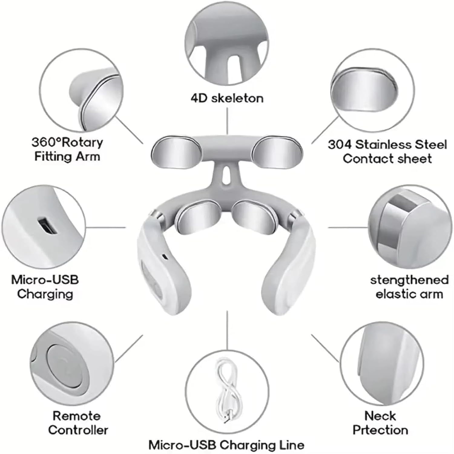 Pro 2.0 Neck Massager with 4 Heat Heads & Vagus Nerve Stimulator, Cordless Electric Massage for Neck Shoulder, 6 Mode... - Image 2