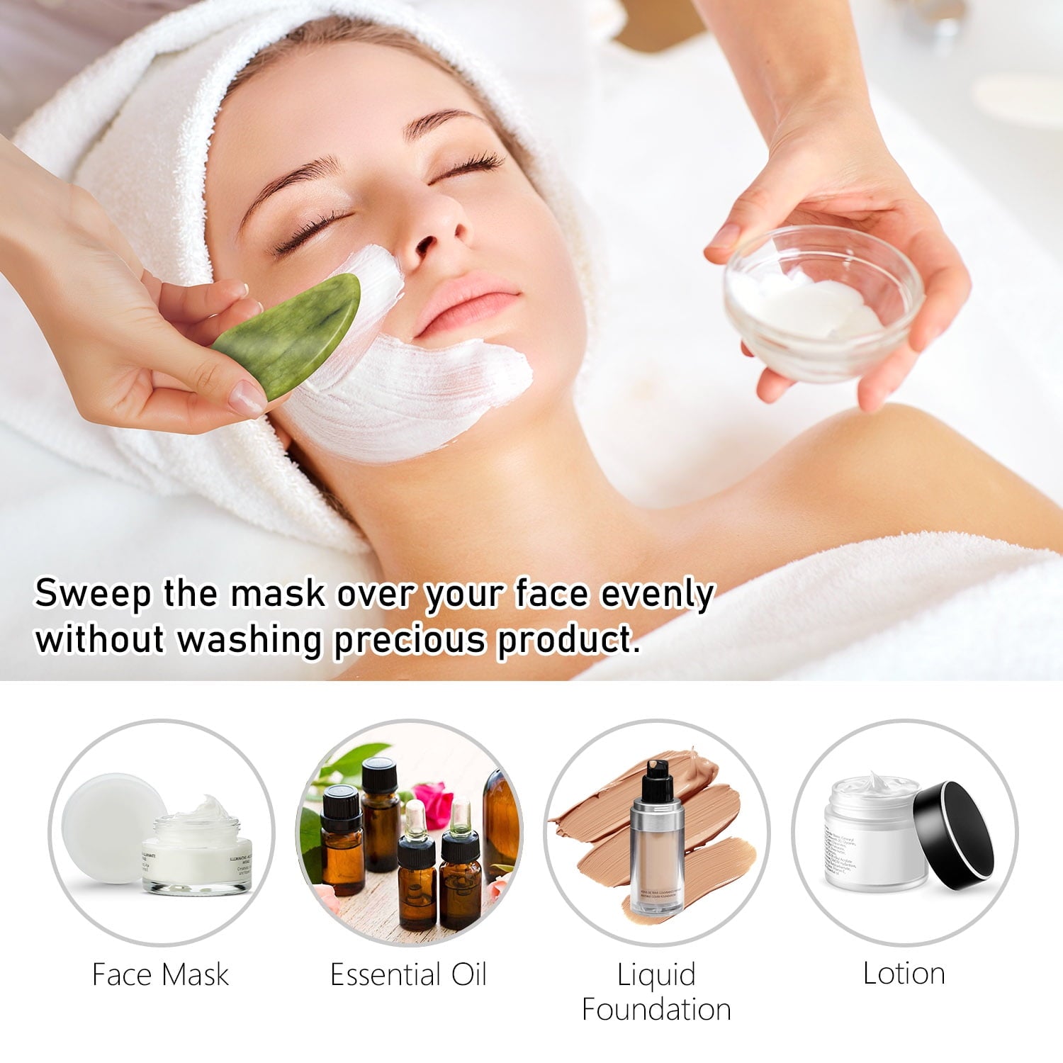 Sha Set for Face Roller Massage,Skin Care Tool for Wrinkles&Eye Puffiness Removal - Image 2