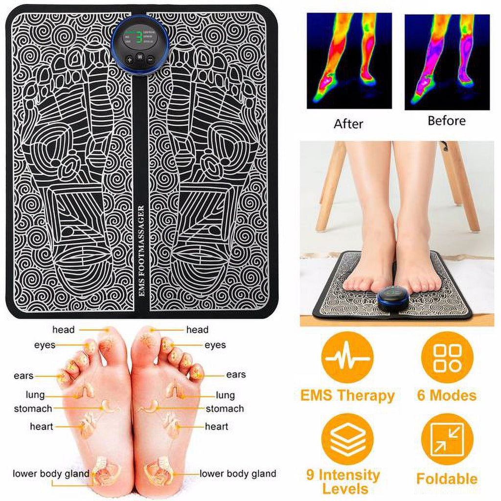 Pad Electric Stimulator r Unit Rechargeable Leg Reshaping Muscle Pain Relax Mat w/ 6 Modes 9 Intensity Levels - Image 4