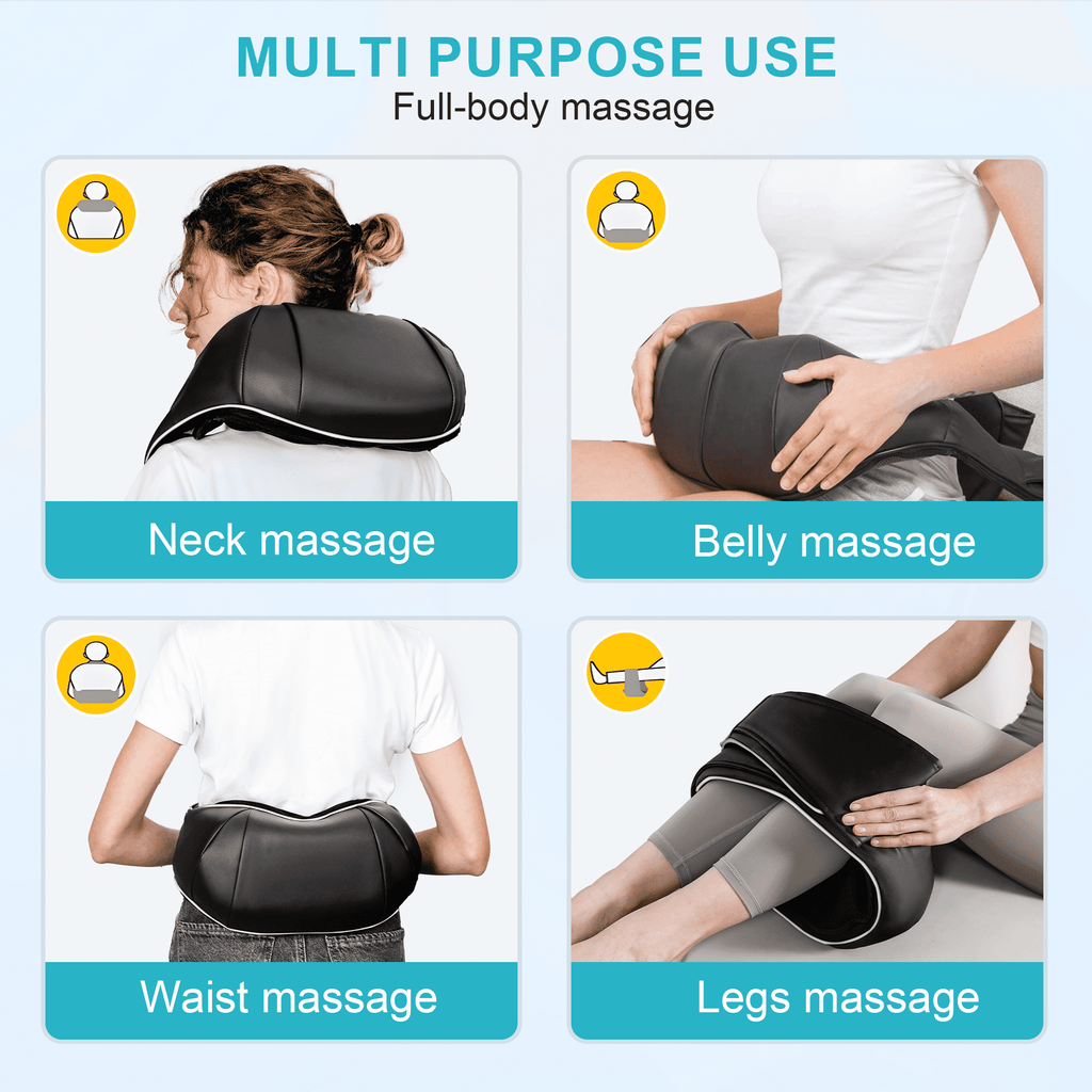 Neck Massager with Heating, Deep Tissue 3D Kneading Massager, Use at Home, Car, Office (Black) - Image 4