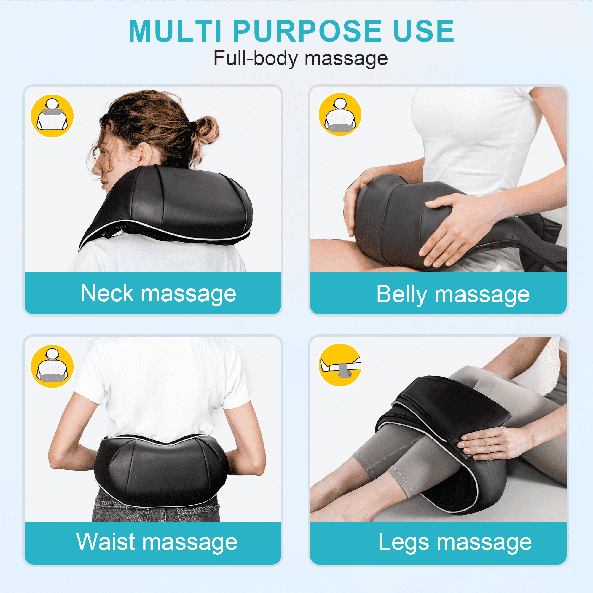 Neck Massager with Heating, Deep Tissue 3D Kneading Massager, Use at Home, Car, Office (Black) - Image 4