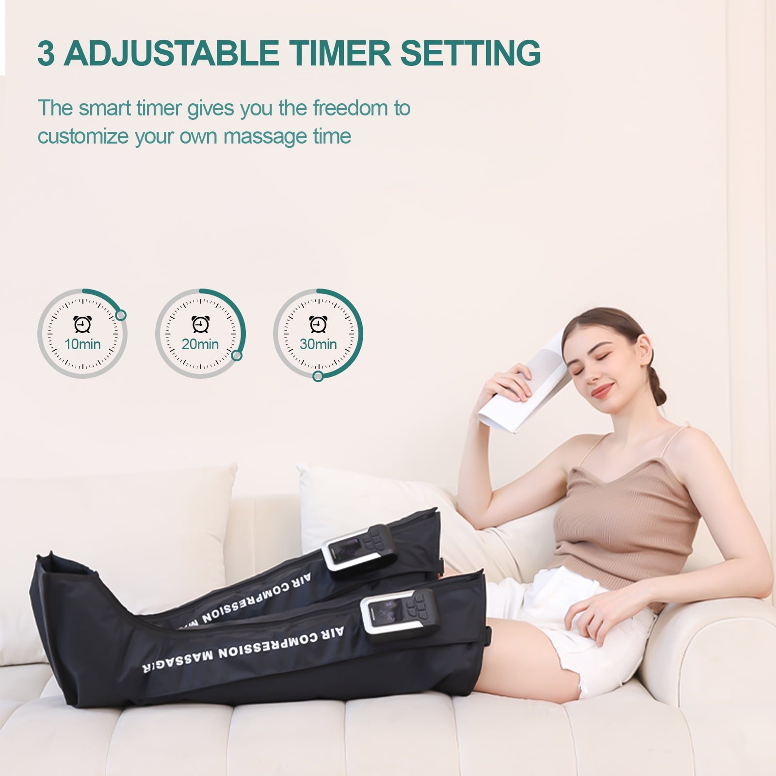 Air Compression Boots Full Leg Massager for Circulation and Pain Relief Helpful for Foot Edema Restless and Relaxatio... - Image 3