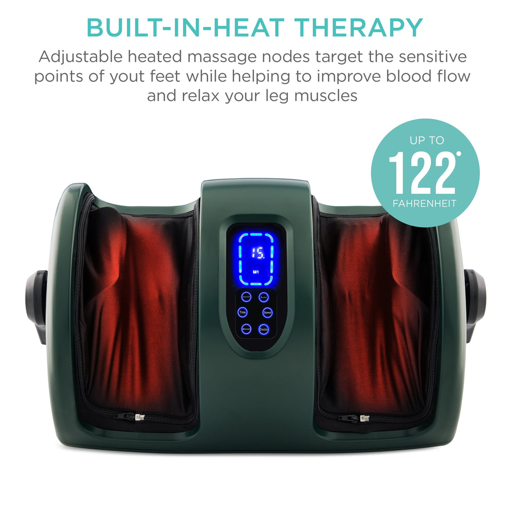 Foot Massager Machine, Therapeutic Reflexology Massager w/ High-Intensity Rollers - Dark Green - Image 3