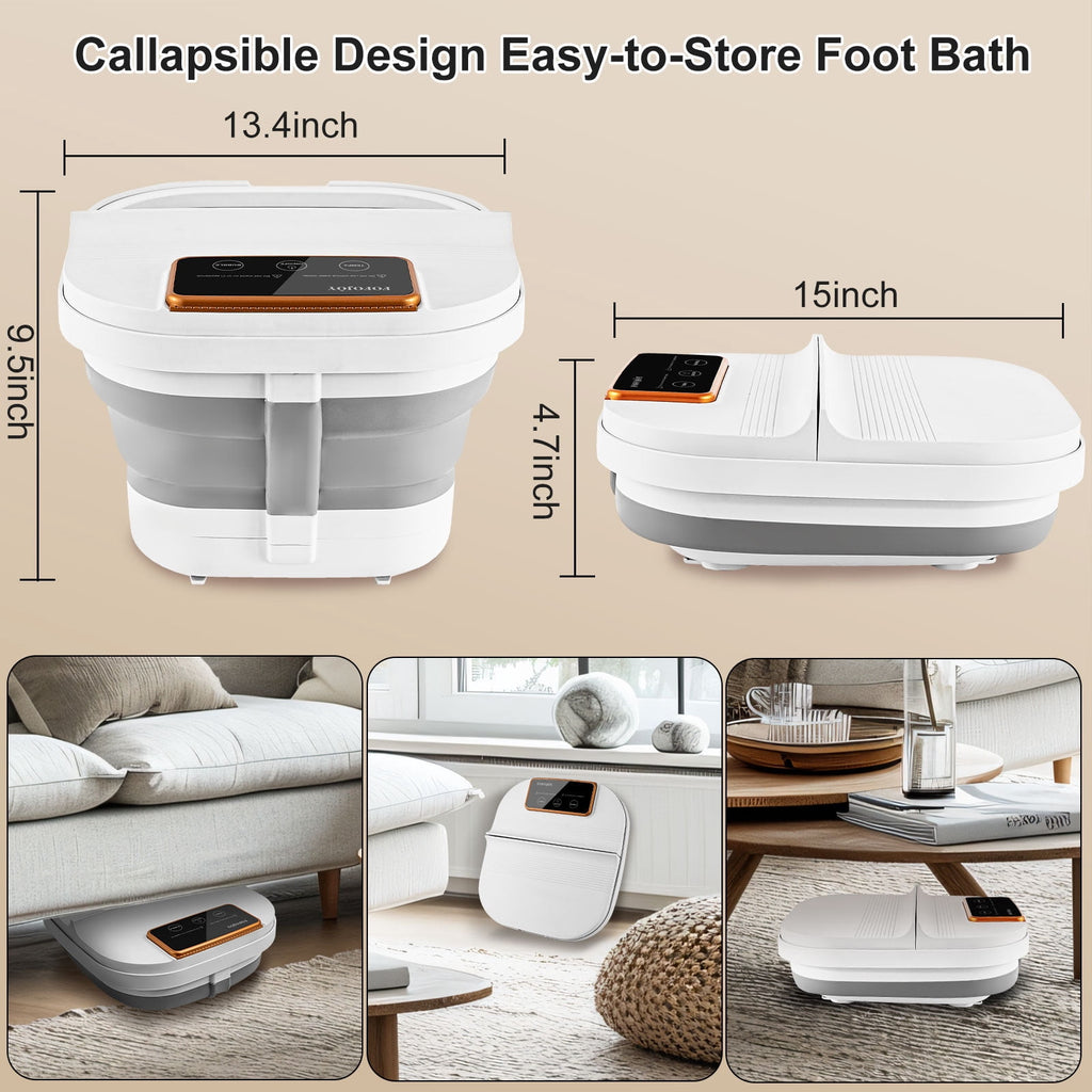 Bath with Heat, Temperature Control, Massage Rollers, Bubble & Pedicure Kit, Portable Massage for Relaxation - Image 5