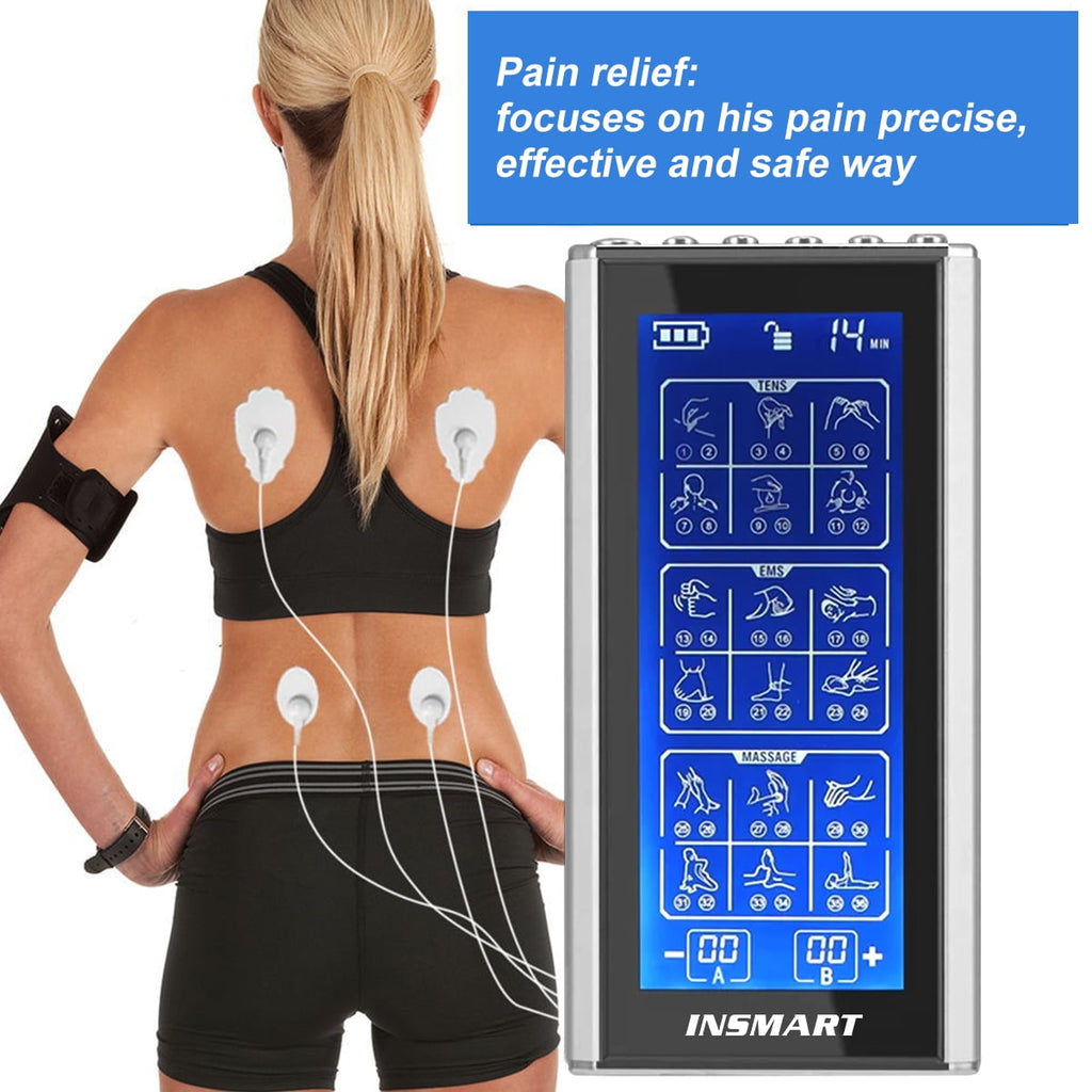 3-in-1 Unit Rechargeable Muscle Stimulator Dual Channel with 10 Reusable Electrode Pads 36 Modes for Back Neck Pain M... - Image 3