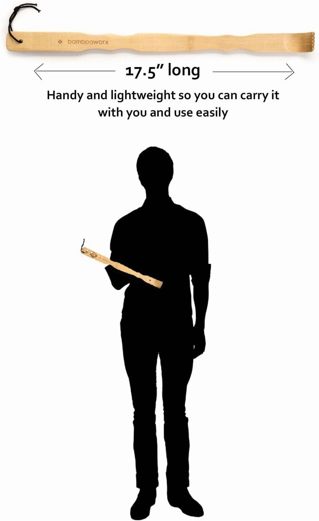 4 Piece Traditional Back Scratcher and Body Relaxation Massager Set for Itching Relief, 17.5", Strong and Sturdy, 100... - Image 6