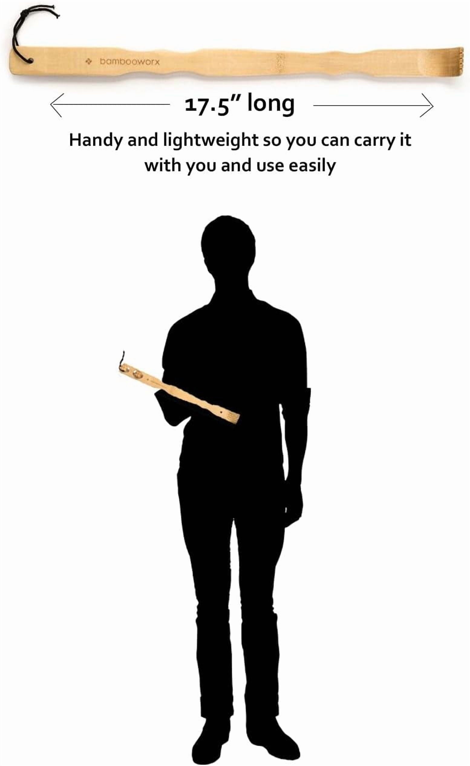 4 Piece Traditional Back Scratcher and Body Relaxation Massager Set for Itching Relief, 17.5", Strong and Sturdy, 100... - Image 6