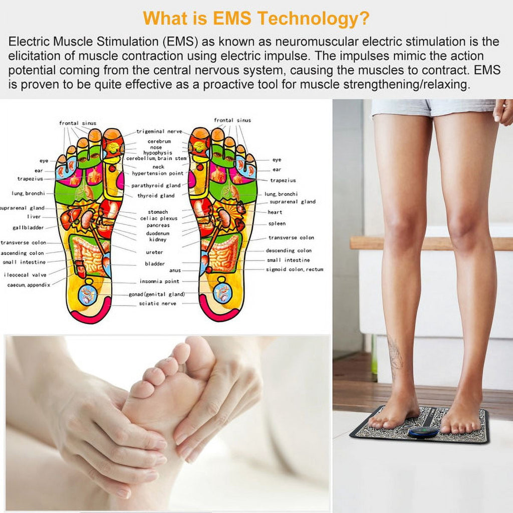 Pad Electric Stimulator r Unit Rechargeable Leg Reshaping Muscle Pain Relax Mat w/ 6 Modes 9 Intensity Levels - Image 2