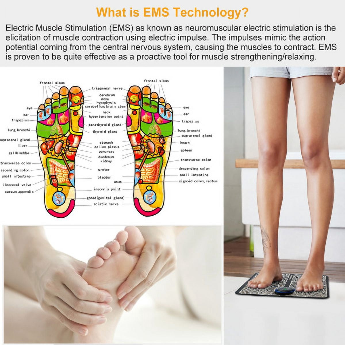 Pad Electric Stimulator r Unit Rechargeable Leg Reshaping Muscle Pain Relax Mat w/ 6 Modes 9 Intensity Levels - Image 2