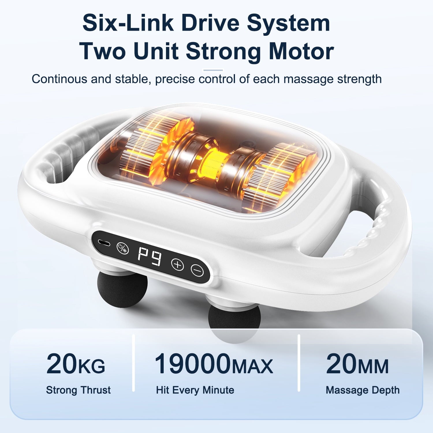 6 Heads Deep Tissue r, Portable Muscle for Back Neck Muscle Relieve, 9 Levels Speed Modes, Digital Display 6 Heads Li... - Image 4