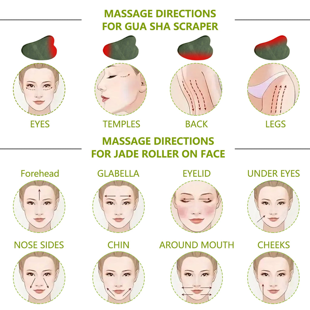 Facial Tools Set of 3 - Large Bian Stone for Face & Body Massage - Glowing Massage Tool & Body Set for Daily Skincare... - Image 2
