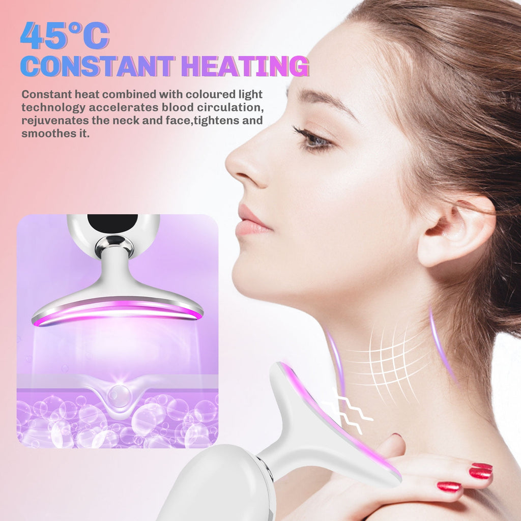 for Skin Care, Massager with 3 Color Modes Heat & Vibration Electric Lifting Device for Wrinkle Removal White - Image 6