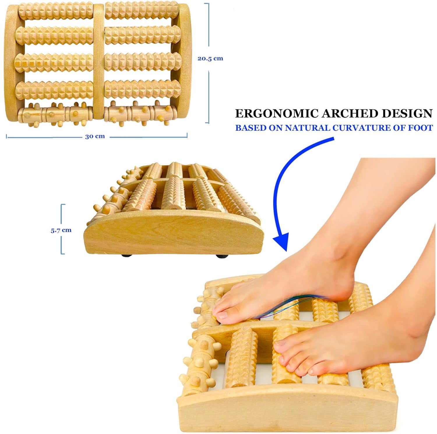 Roller, Wooden for Plantar Fasciitis Pain Relief Heal Spur Deep Tissue Acupressure & Heel - Image 2