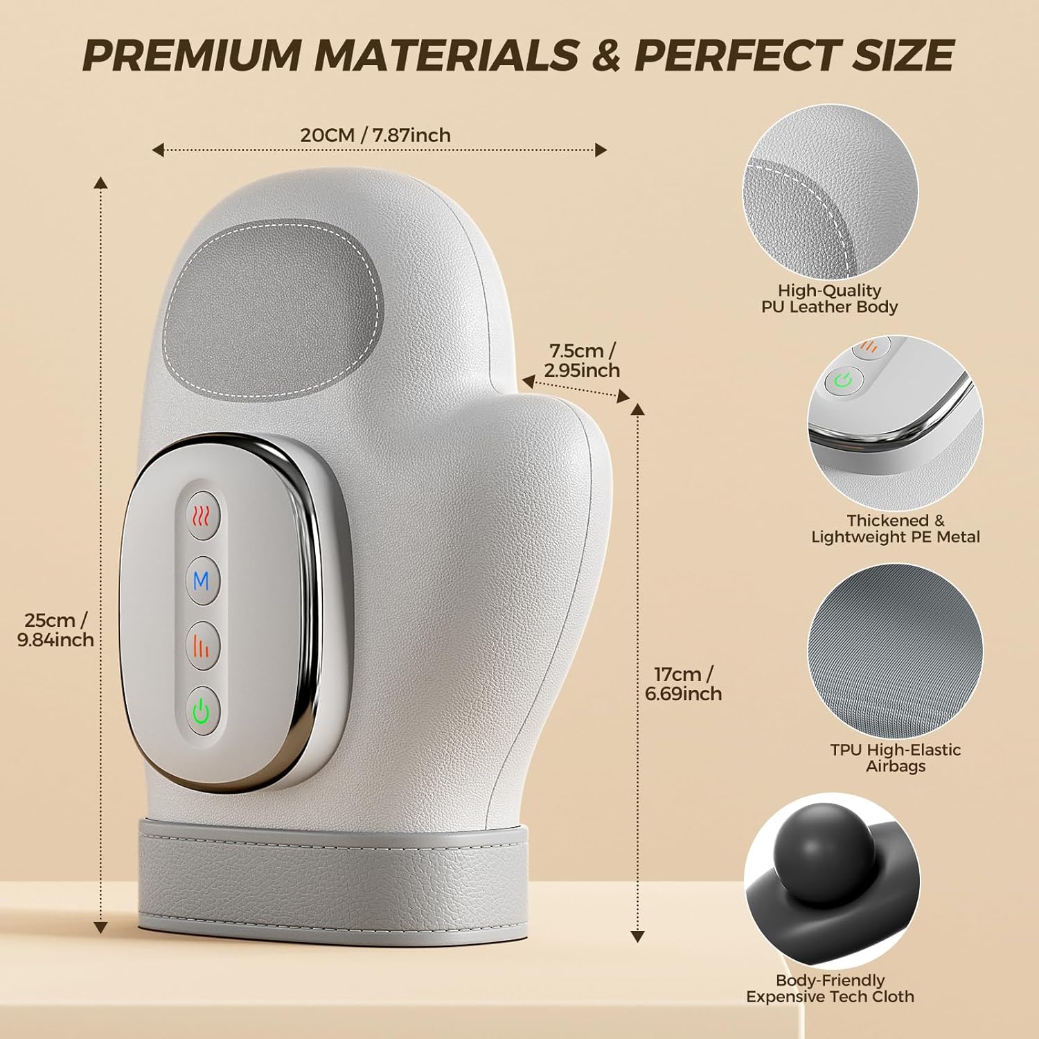 Electric Hand Massager With Heat And Airbag Compression Cordless Portable Glove Massager Unique Fingers Full Wrapped ... - Image 6