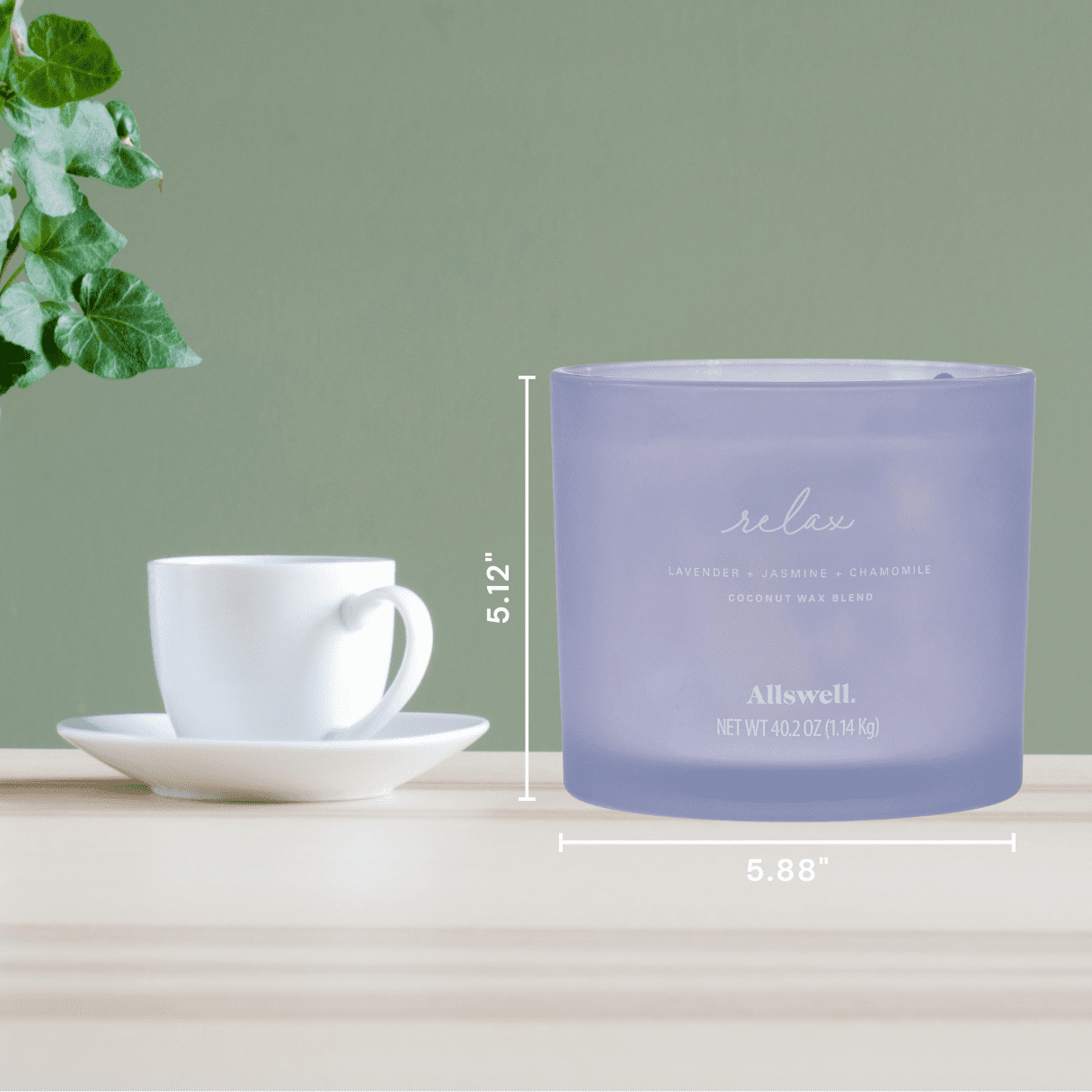 ( + Jasmine + Chamomile) Scented 4-Wick Spa Jar Candle 40.2oz. - Image 2