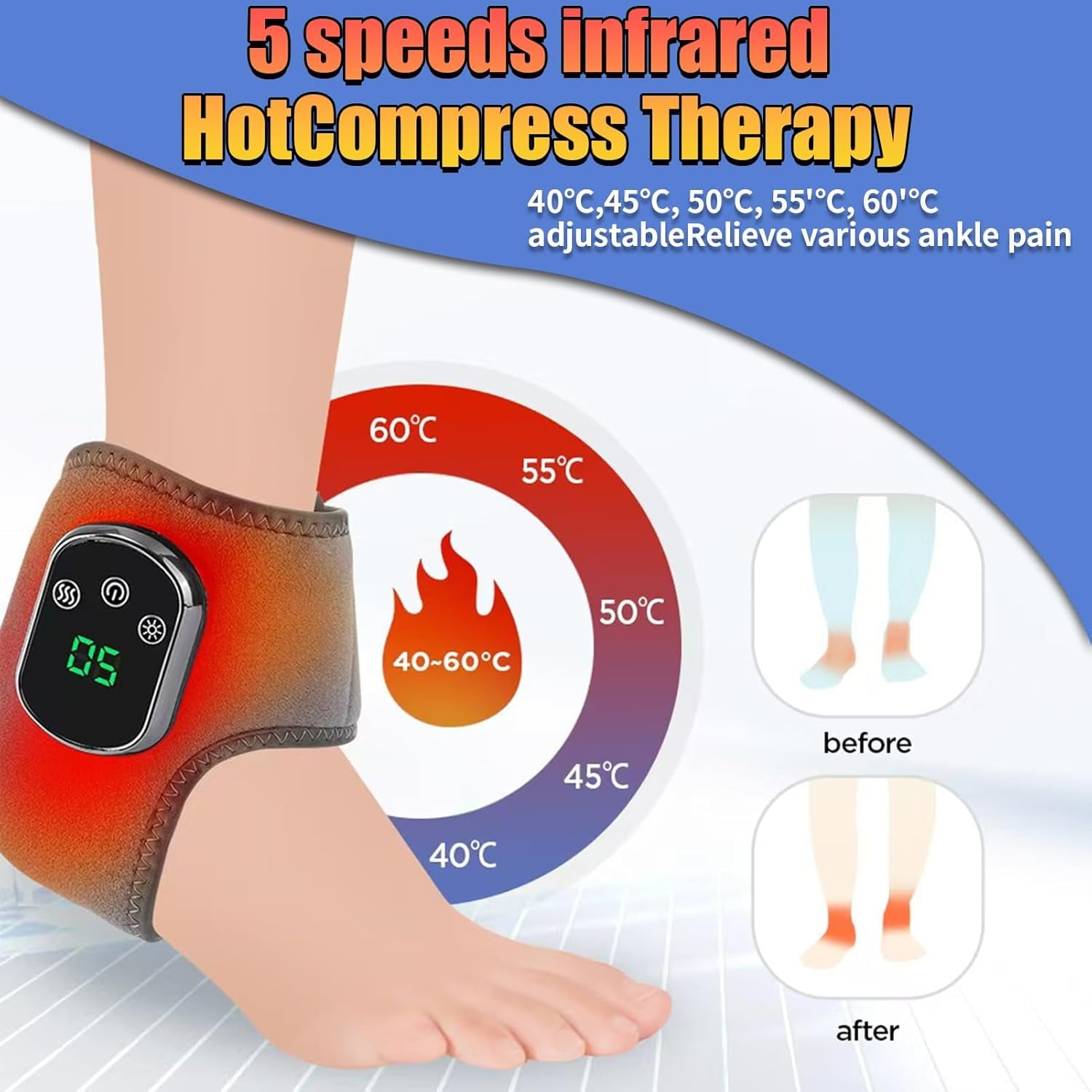 3-in-1 Heated Wrap with 3 Vibration Modes & 5 Heat Levels, for Circulation & Pain Relief, for Relaxation, for Neuropa... - Image 3