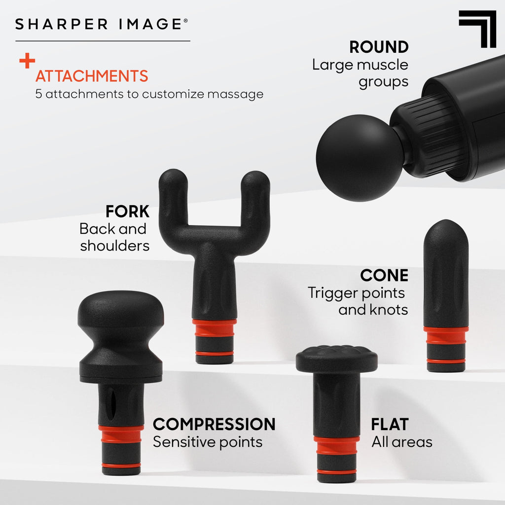 Deep Tissue Percussion Massager 3.0, 5 Attachments, 6 Speed Settings, Black - Image 3