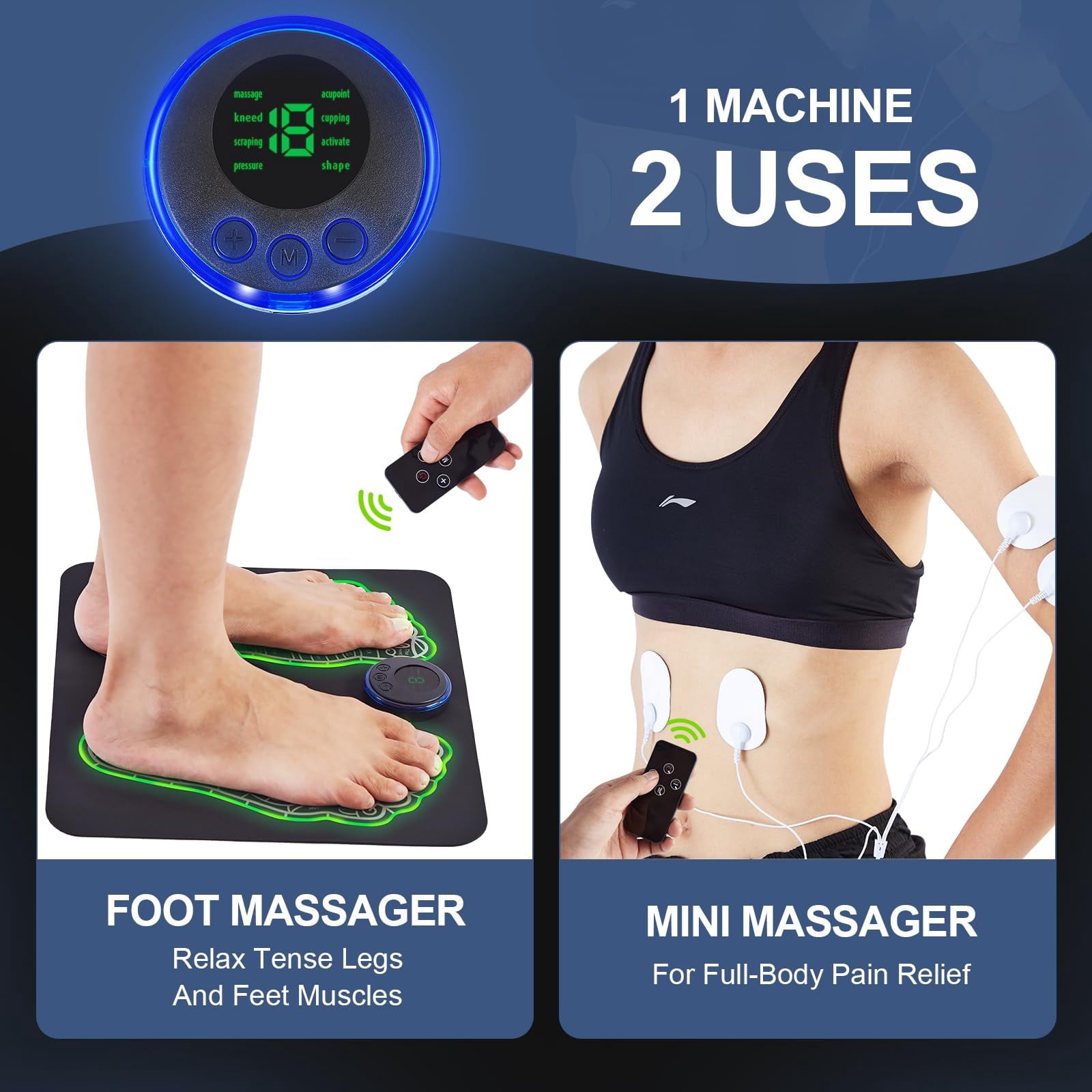 Mat for Neuropathy- Stimulator with Remote Control, 2-in-1 Back & Legs Circulation Device for Pain Relief Fasciitis, ... - Image 2
