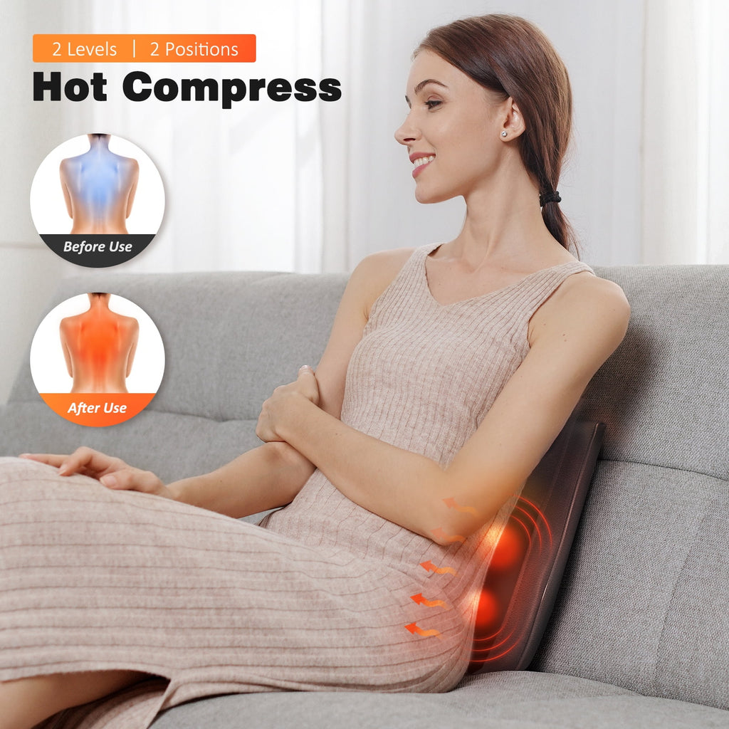 & Back Massager with Heat — Shiatsu Deep-Kneading Massage Pillow, Black — Gift for Women & Men - Image 6