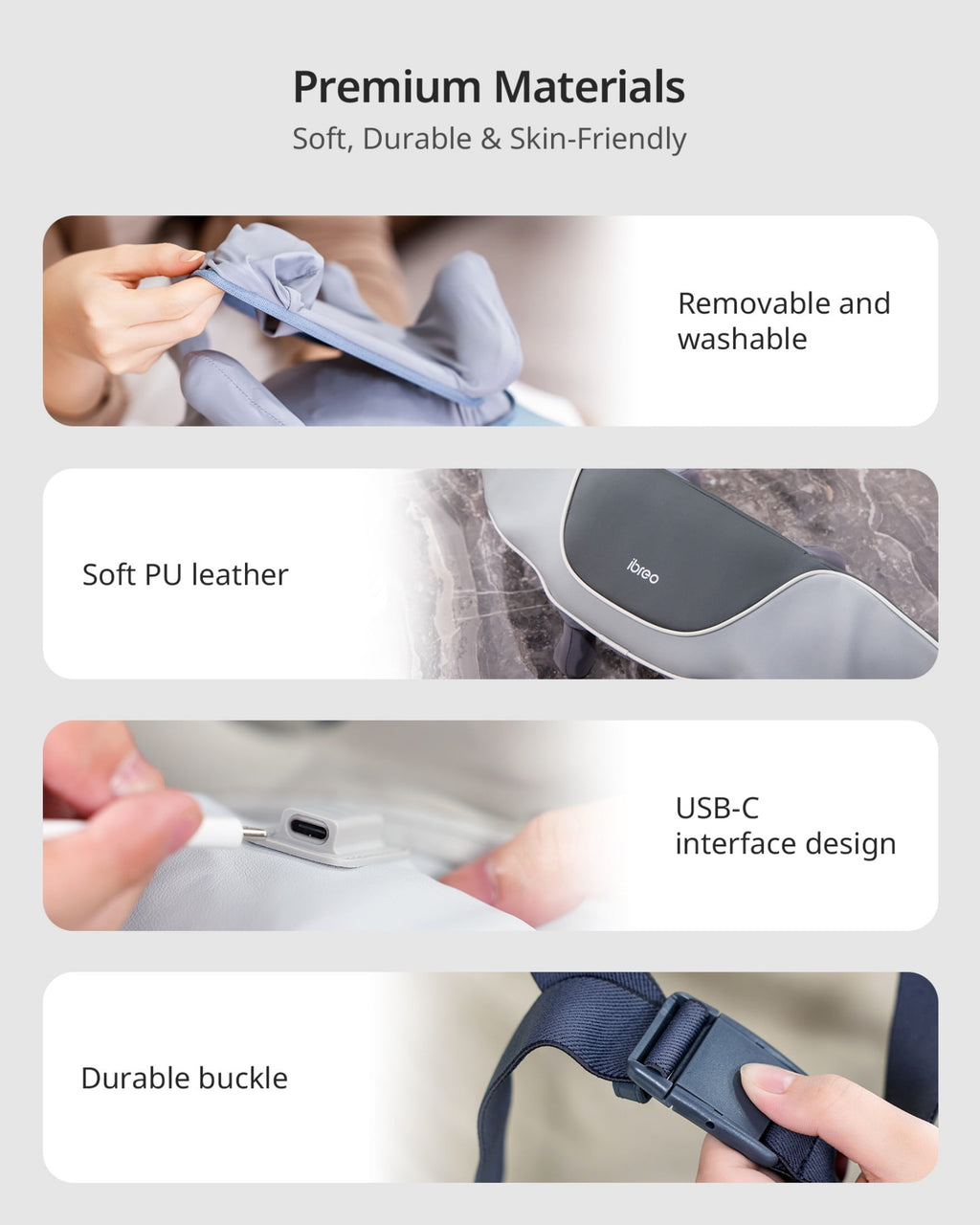 Deep Tissue Kneading Neck & Shoulder Shiatsu Massager w/ Heat & Smart Memory, Gray - Image 6