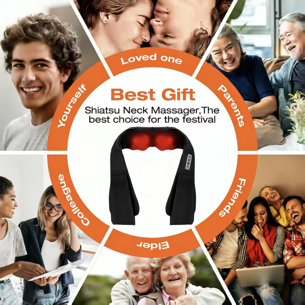 Neck Massager with Heating,3D Deep Kneading Massager, Gifts for Men Women, Black - Image 3