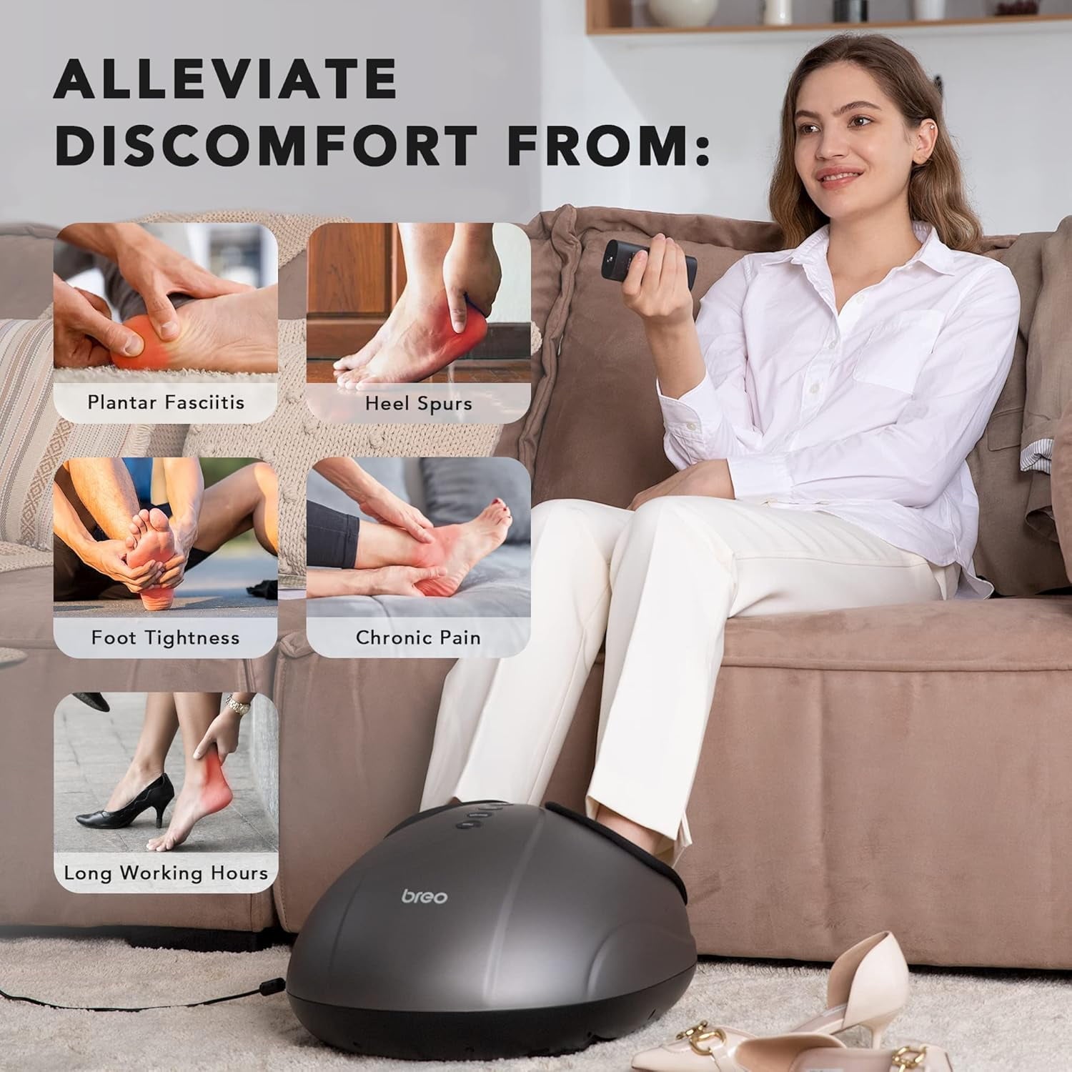 Massager with Heat, Deep Kneading for Plantar Fasciitis, Fits Men Size 12, Gift - Image 2