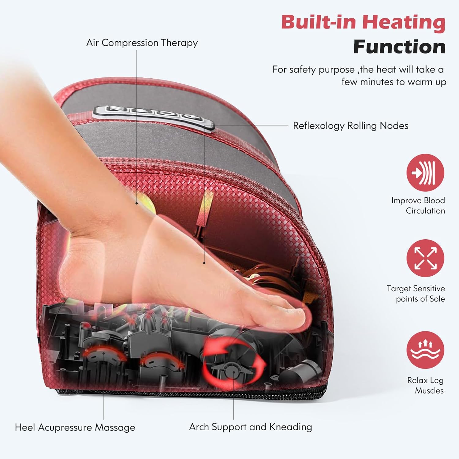 Massager with Heat, and Calf Massager with Massage Roller Chronic Nerve Pain Therapy Spa for Leg Calf Ankle, Gifts fo... - Image 3