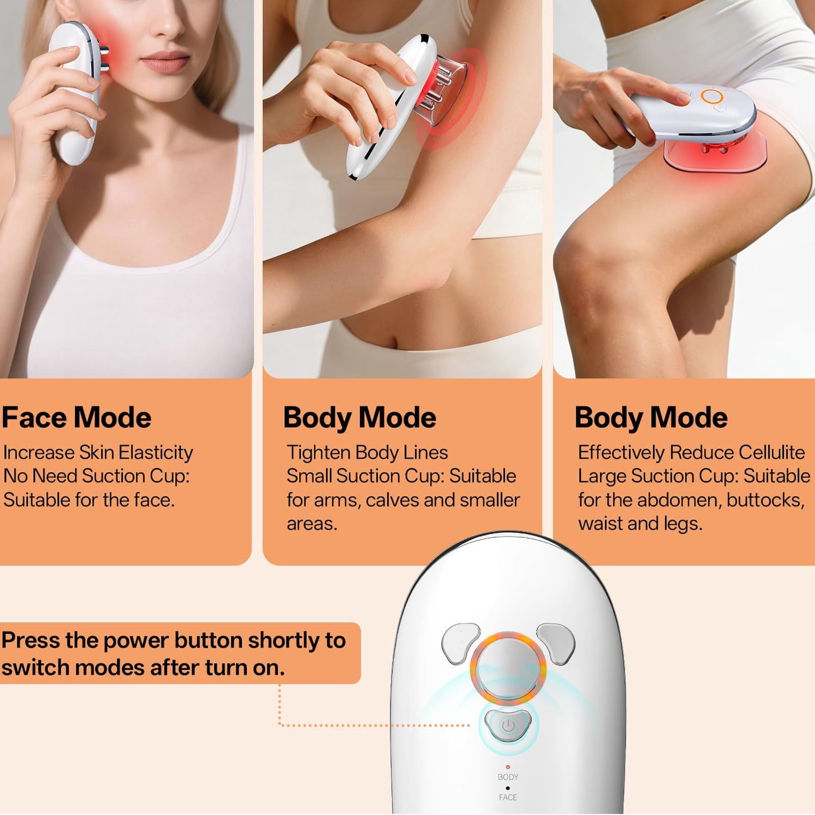 Cellulite Massage Tool,Cordless Cellulite Remover for Legs,Ergonomically Body Sculpting Tools with Two Suction Cups,B... - Image 6