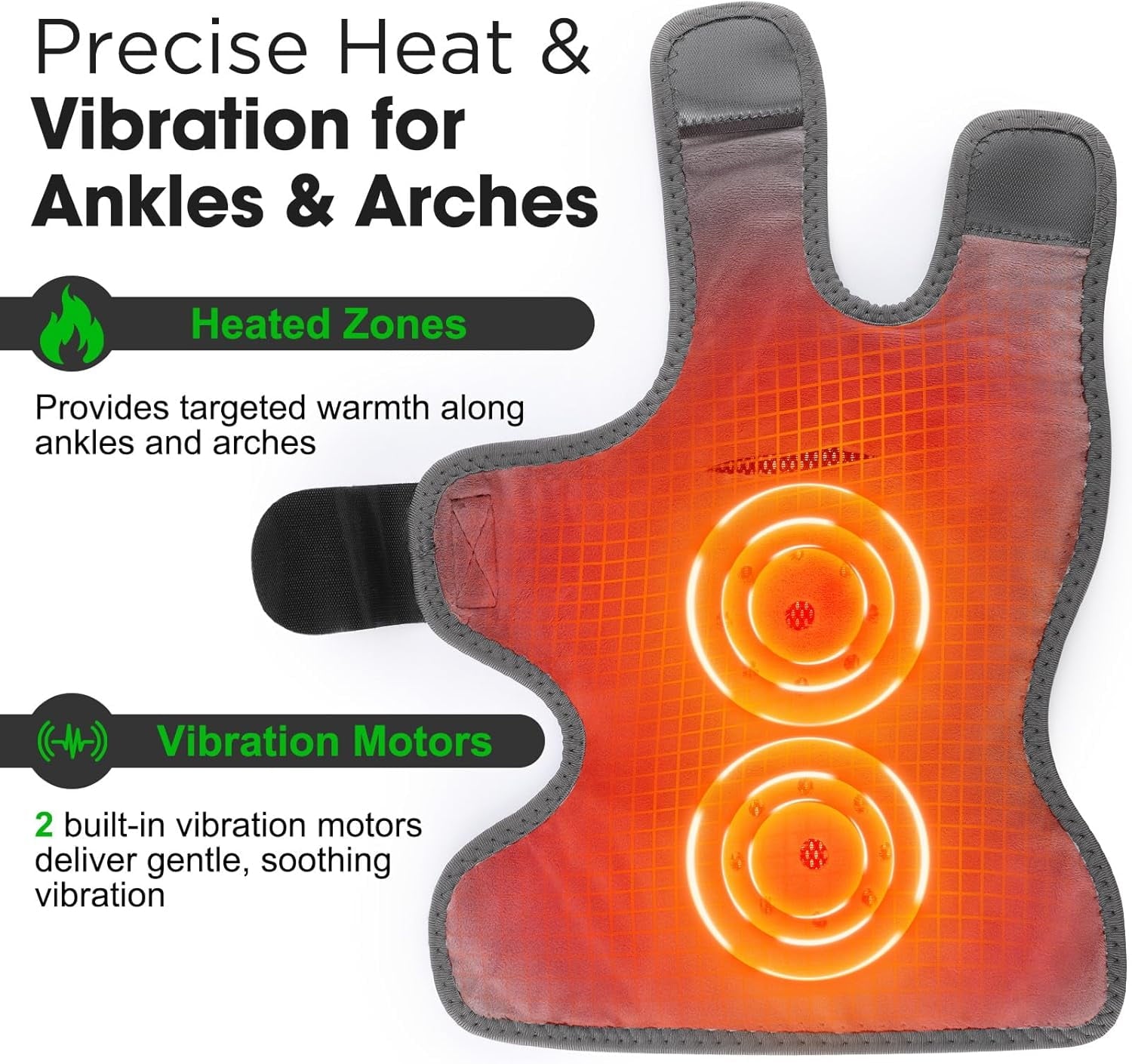 Cordless Massager with Heat, 3-in-1 Vibrating Heated Foot s Brace Wrap with Smart Timer, Relaxation & Circulation in ... - Image 4