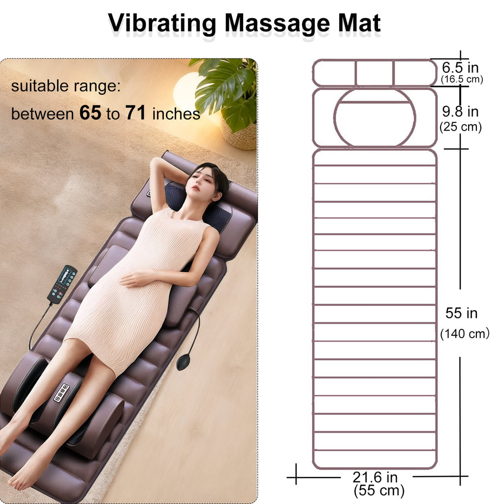 Mat with Heating, Foldable Mattress Pad with 10 Vibration Motors and 3 Adjustable Strength, Multifunctional Leg Foot ... - Image 3