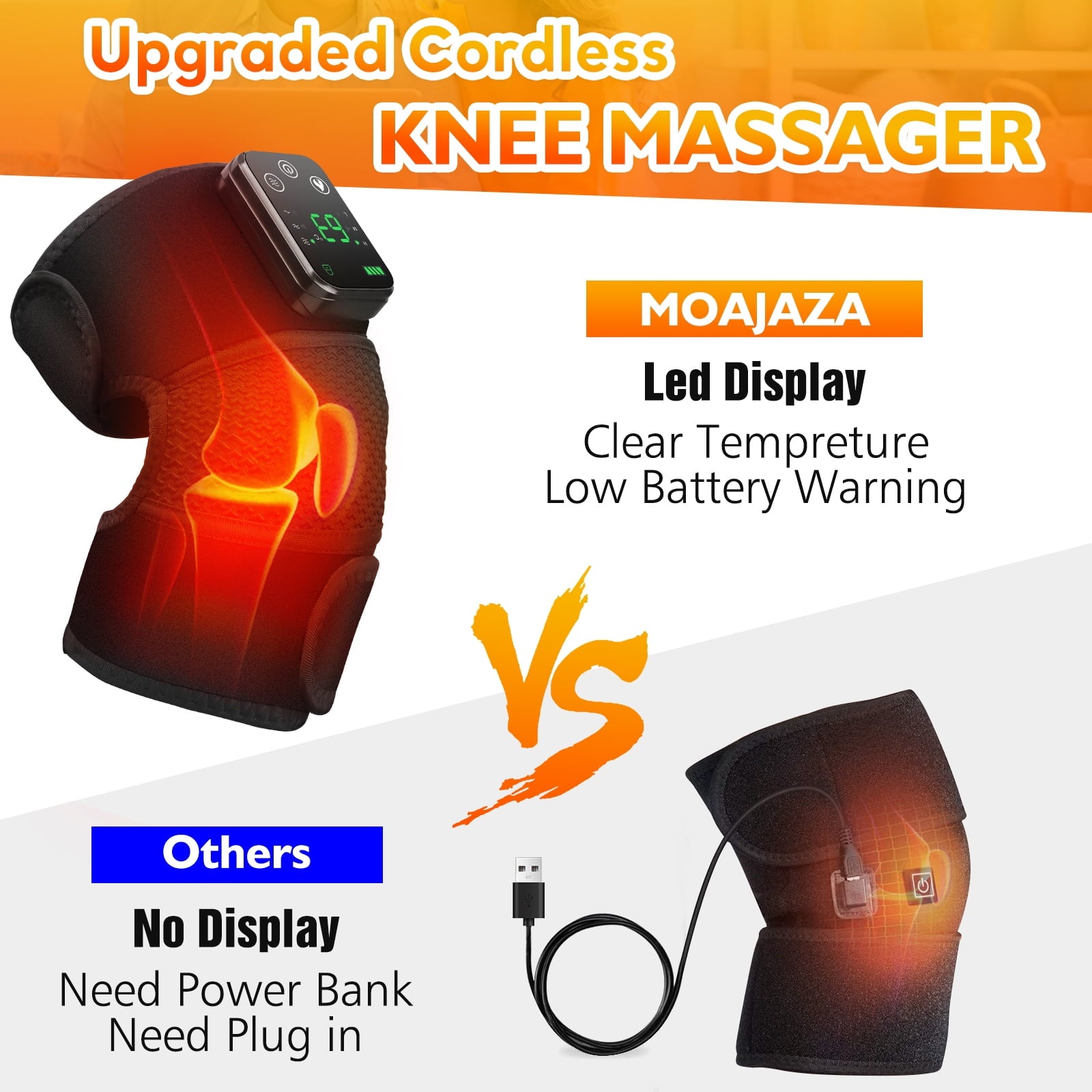 Massager, Cordless Brace Wrap with Massager for , Shoulder Elbow 3-in-1 Heating Vibration Massager, 3 Adjustable Heat... - Image 4