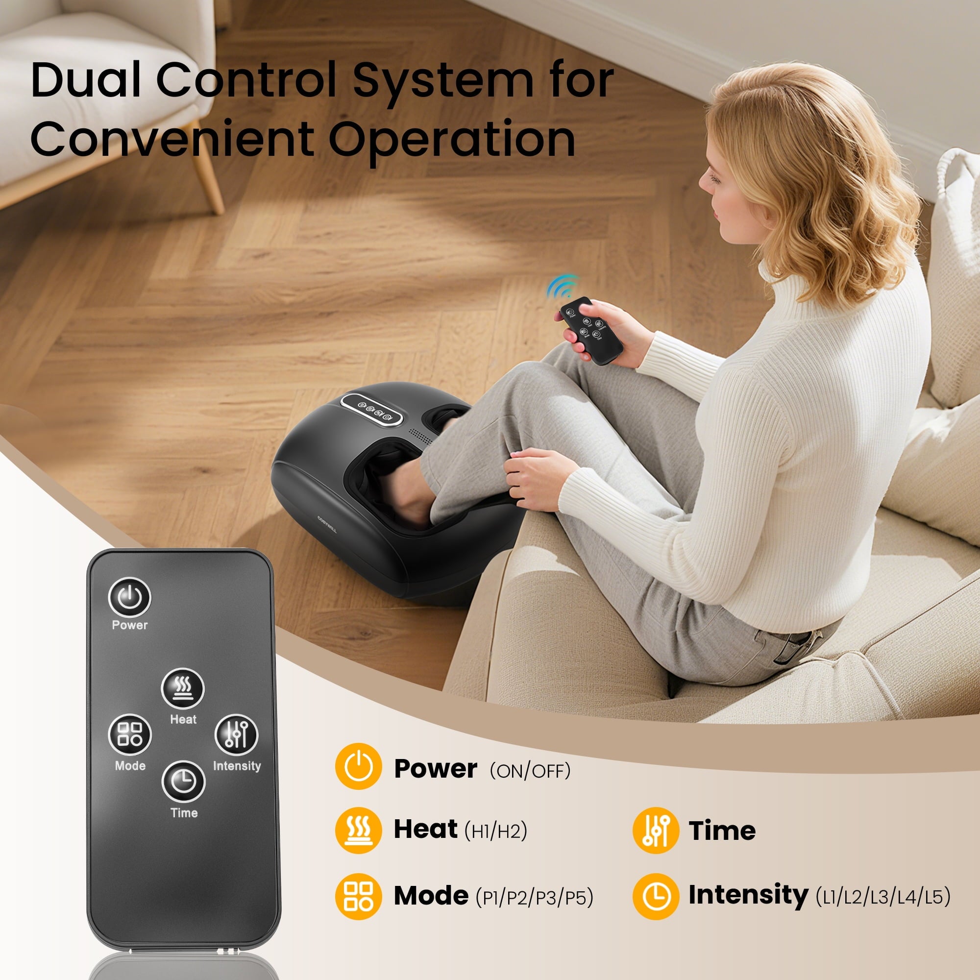 with Heat,Shiatsu with Remote,Birthday Gifts for Women Mom Men Dad,Black - Image 5