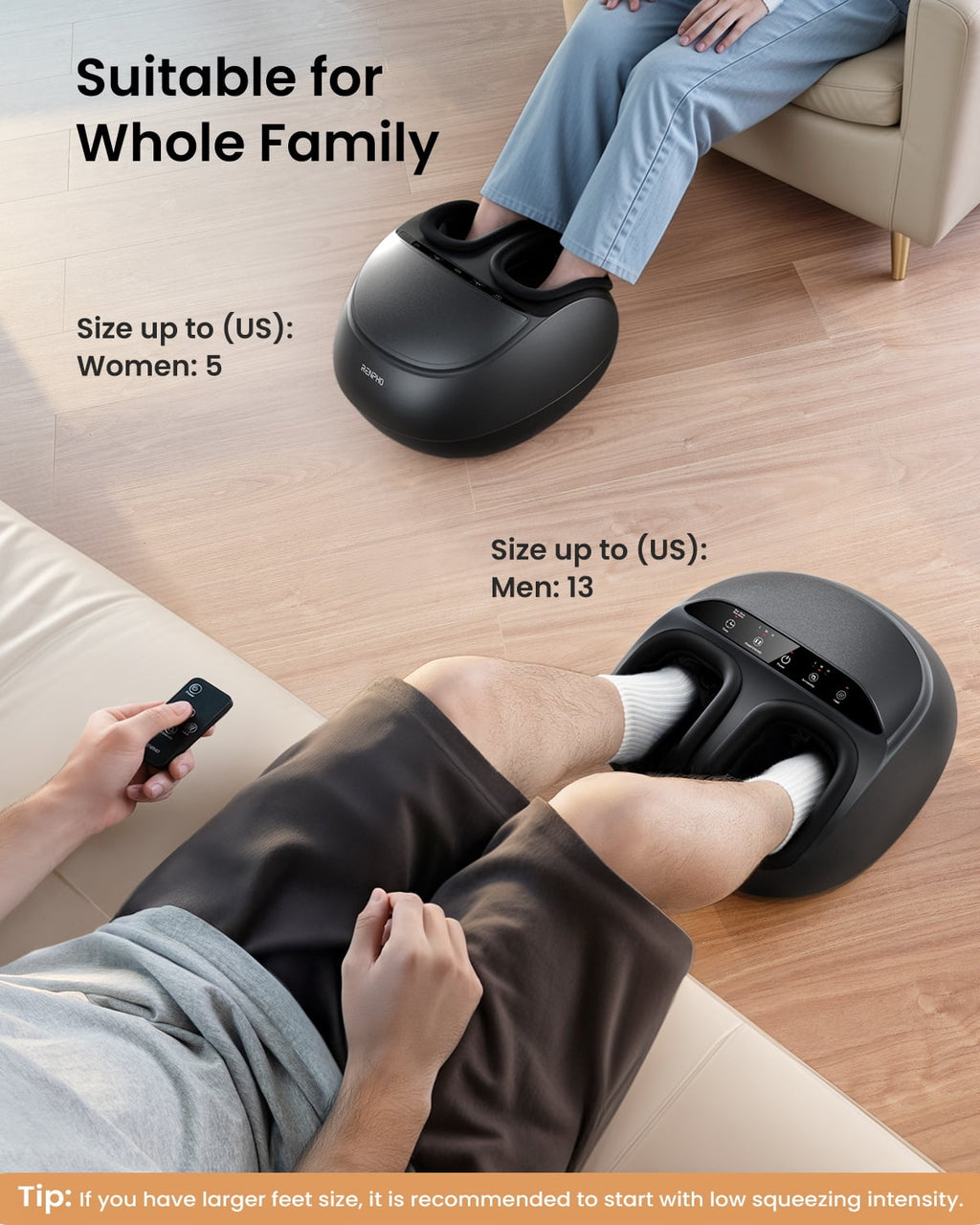 Machine with Heat, Shiatsu Deep Kneading for Neuropathy Pain, Mothers Day Birthday Gifts for Mom Dad Men, Fits feet u... - Image 6