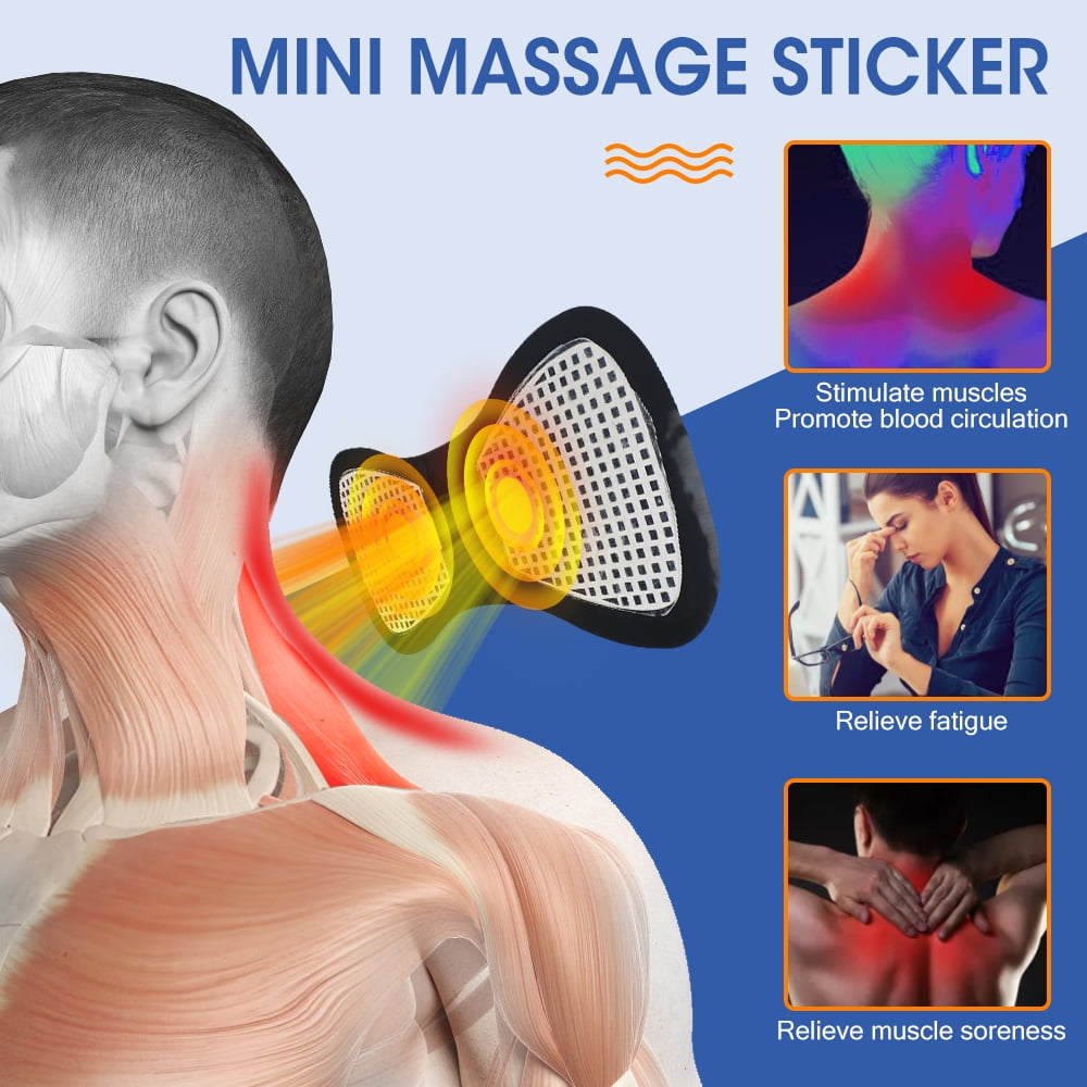 Portable Mini Massager with 5 pcs Free Gel Pads, Mini Neck Massager Cervical Massage, Back Massagers,Whole Body Massager - Image 2