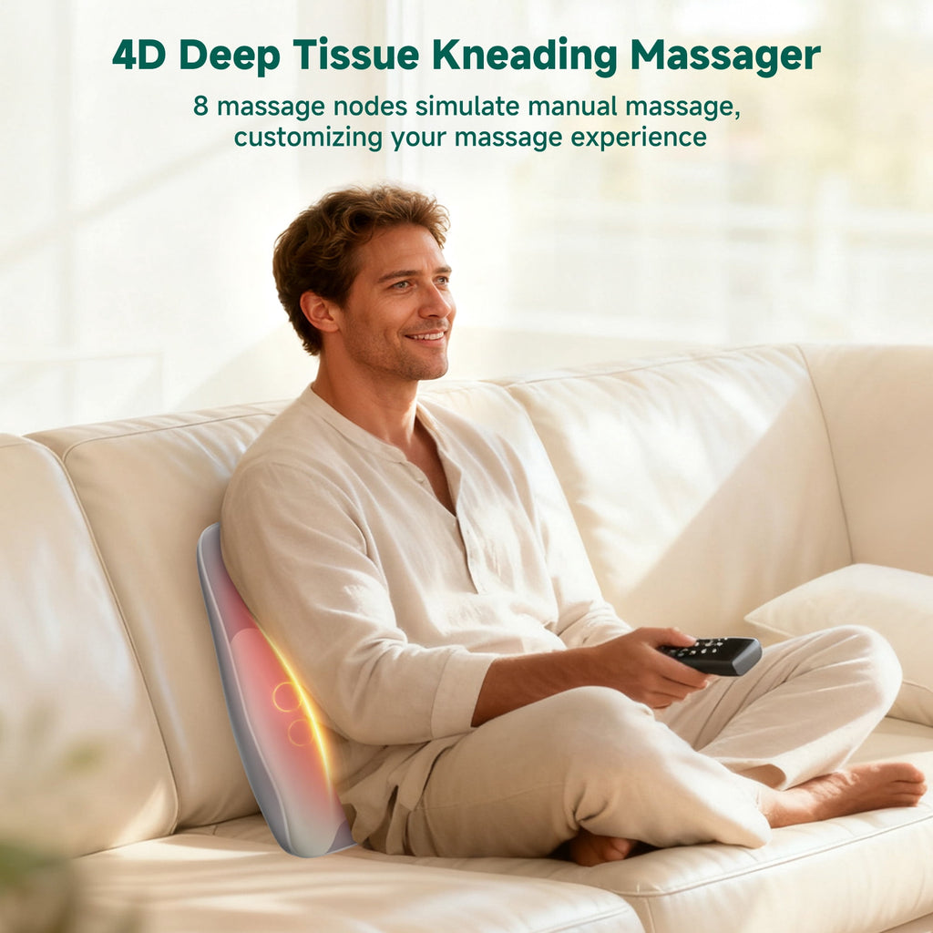 & Back Massager with Heat, 4D Deep Kneading Shiatsu 8 Massage Nodes, Gift - Image 2
