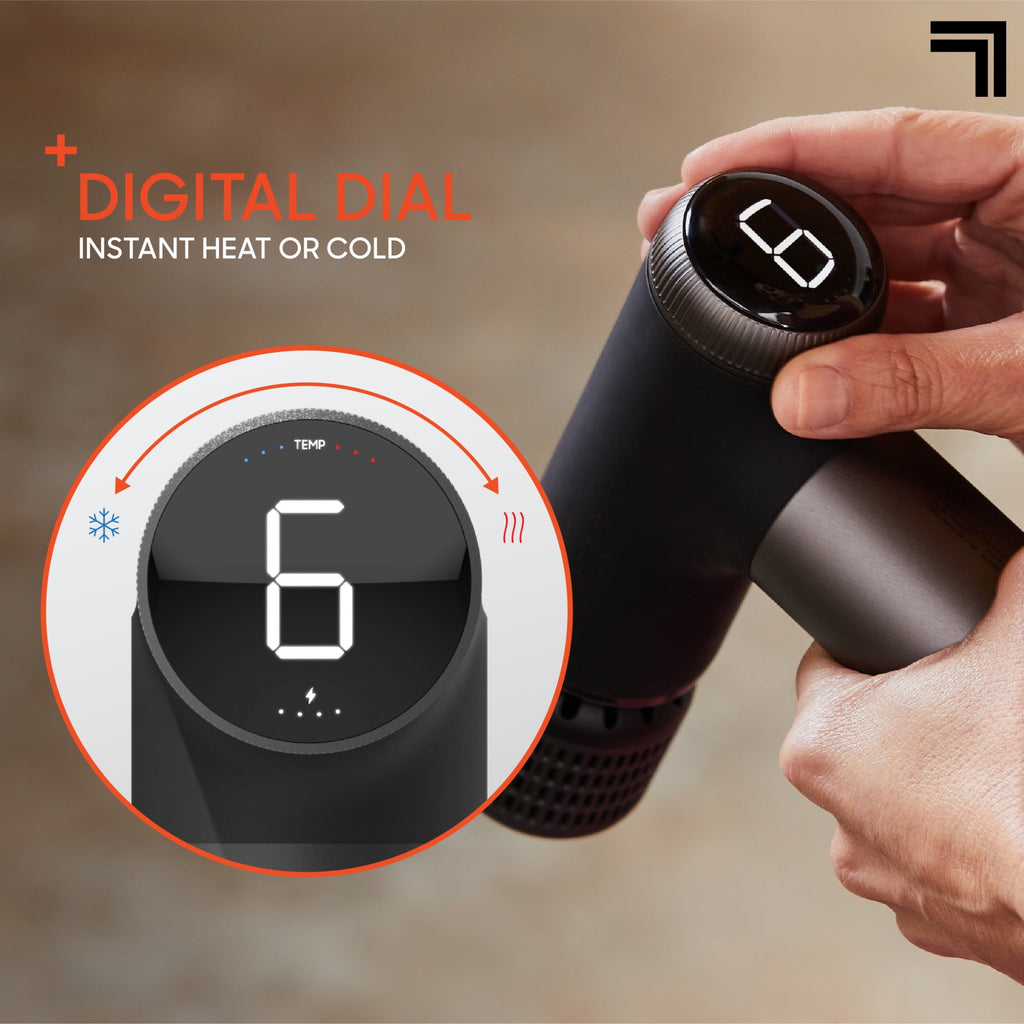 Pro+ Compact Hot & Cold Percussion Massager with Dual-Temperature Hot + Cold Massage Node, 6 Speed Settings, 4 Unique... - Image 5