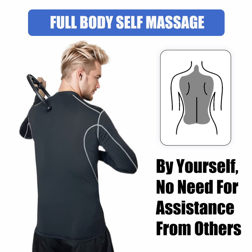 Tissue Massager: Back & Neck Massager for Pain Relief, Self-Use Massager Stick, Full Body Trigger Point Tool for Back... - Image 2
