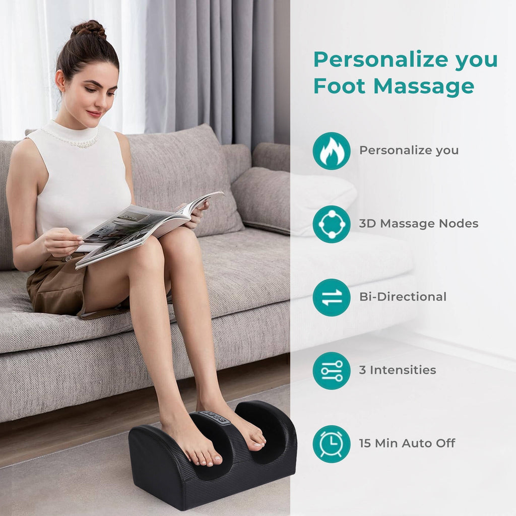 Massager with Heat, and Calf Massager with Roller, Deep Massage for Relaxation, Gifts for Women & Men, Black - Image 3