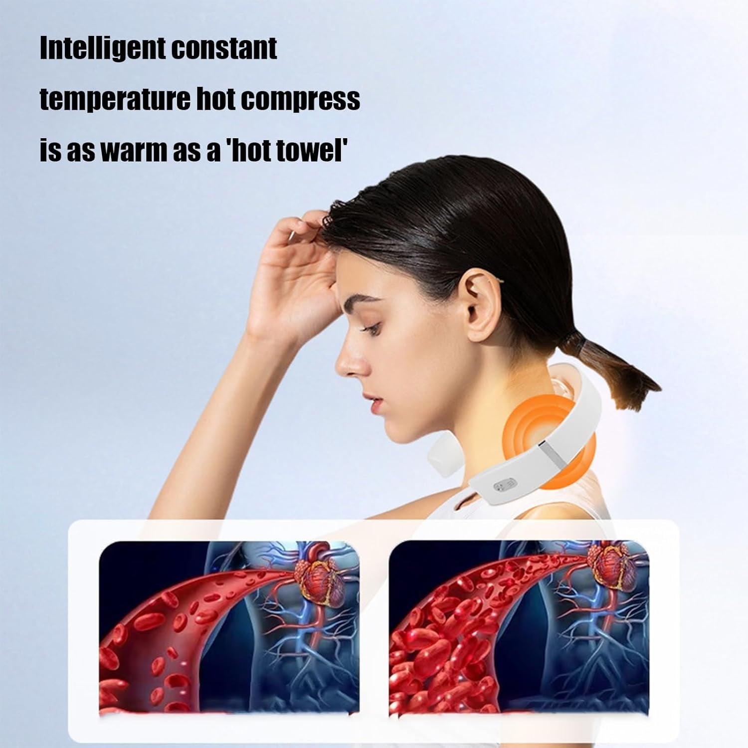 with Heat & 16 Intensity Levels, Ergonomic Wearable for Muscle Relaxation, Home/Office/Travel Device (1pcs White) - Image 3