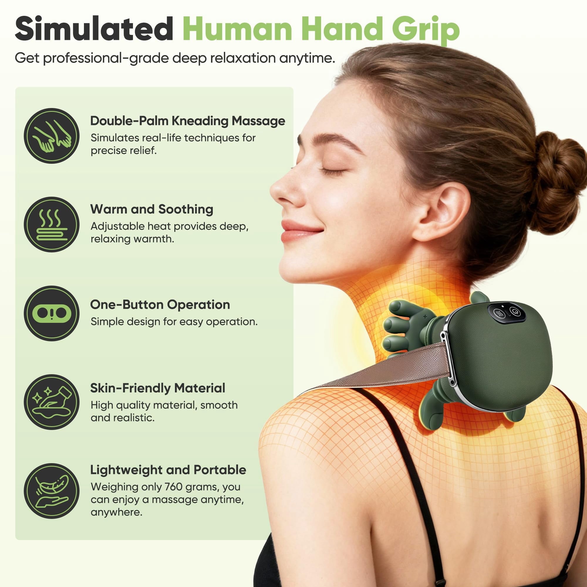 with Heat for Pain Relief deep Tissue,Shoulder & Back ,masajeador de espalda y Cuello shiatsu and Back - Image 2