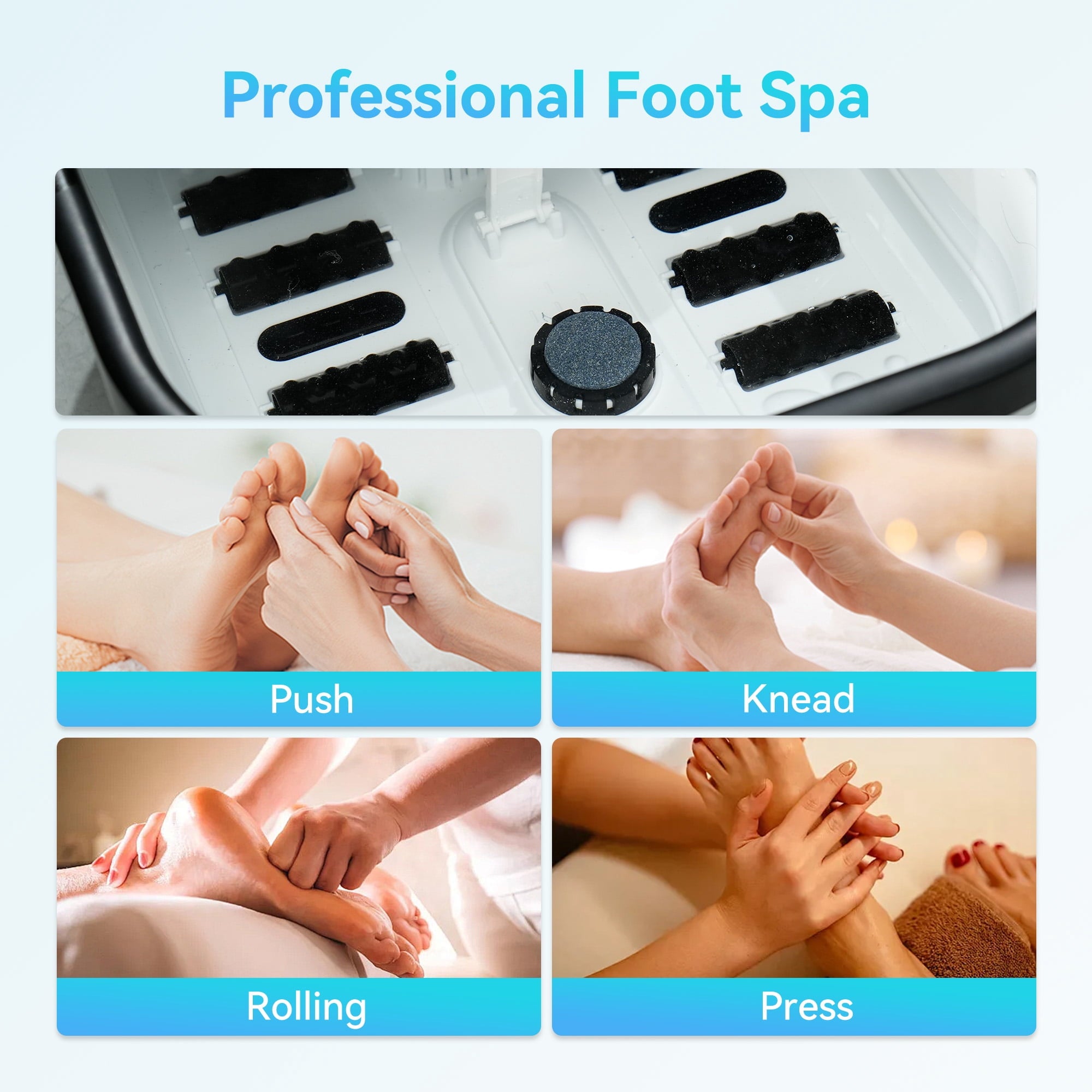 Spa Massager with Heat, Bubble, Red Light, Vibration, Temperature Control, Timer, Pedicure Bath Massager Soaker with ... - Image 3