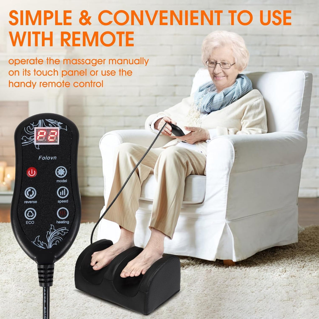 Electric Shiatsu Foot Massage Machine with Heat&Remote, Multi-Modes Foot and Calf Massager, Kneading Deep Tissue Mass... - Image 4
