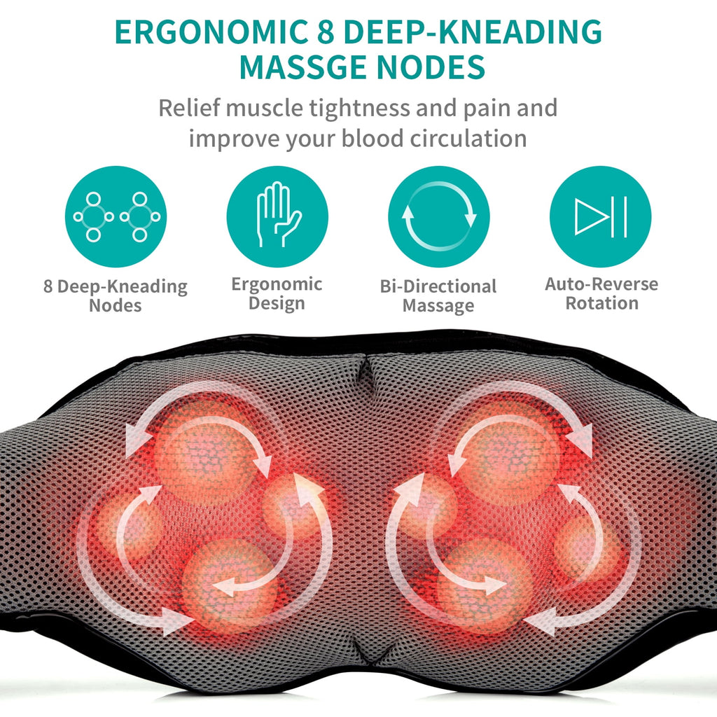 and Back Massager with Soothing Heat, Electric Deep Tissue 3D Kneading Massage Pillow for Shoulder, Leg, Body Muscle ... - Image 3