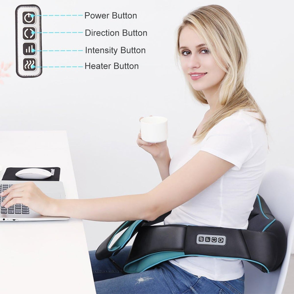 & Back with Soothing Heat,Three Gears, Electric Deep Tissue 3D Kneading for Shoulder, Leg, Full Body Muscle Pain Reli... - Image 3