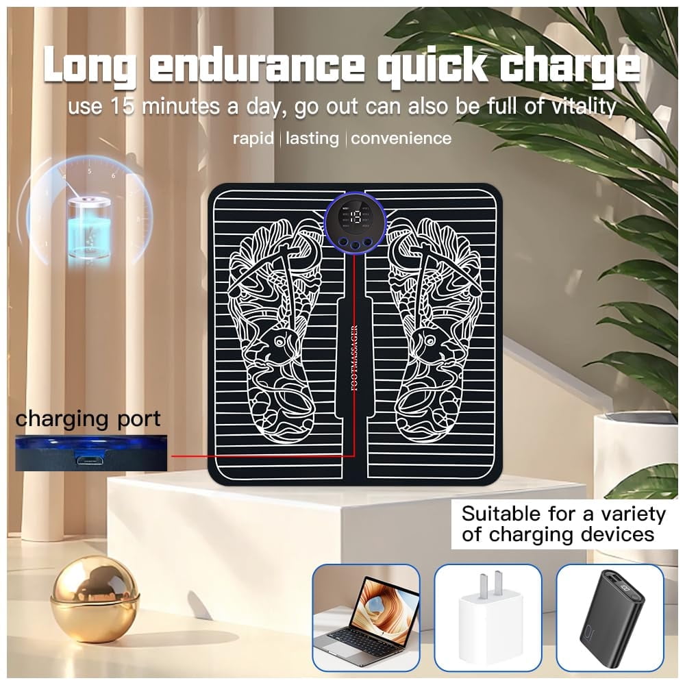 Massager Muscle Relaxation Electric Massager Mat Pad for Neuropathy Stimulator Feet Circulation Pain Relief,Plantar F... - Image 3