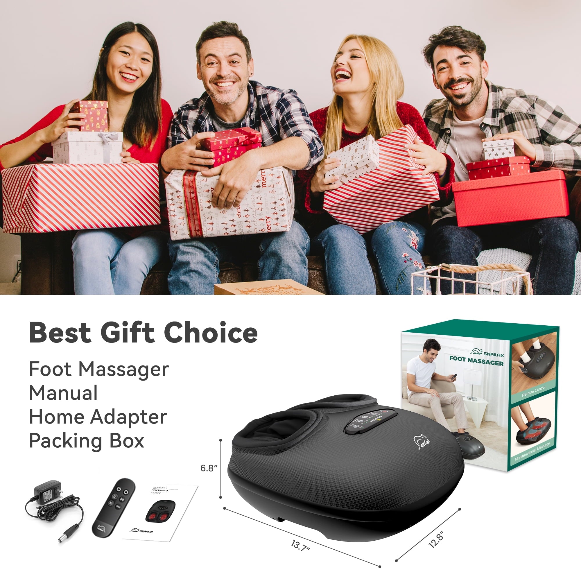 Massager with Soothing Heat, Kneading Improve Blood Circulation, Gifts - Image 4